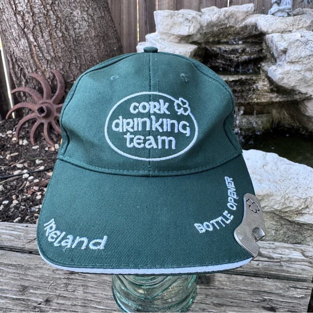 St. Patrick’s Day Cork Drinking Team Hat Cap W/ Bottle Opener Irish Ireland